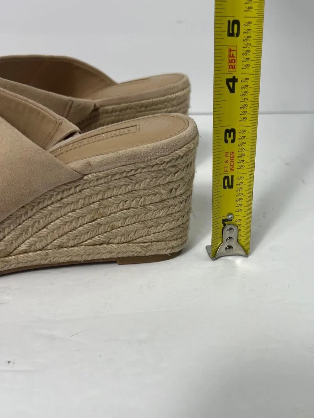 Antonio Melani Tan Suede Double Strap Espadrille Wedge Mules - Size 6.5